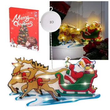 LED Christmas Window Decoration with Suction Cup, Santa Claus