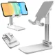Foldable Adjustable Stand for Phone and Tablet, Silver-White