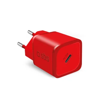 Sbs 20W GaN Wall Charger with Power Delivery, Red