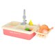 Kids sink with real running water and kitchen accessories, 15 pcs, pink