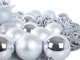 Christmas Tree Baubles Set 100 pcs + Star, Silver