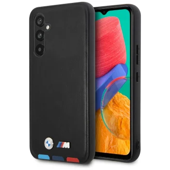 BMW Samsung Galaxy A54 Case Leather Stamp Tricolor, Black