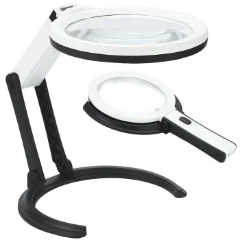 Foldable Magnifying Glass with 10 LEDs 1.8x 138mm and 5x 25mm