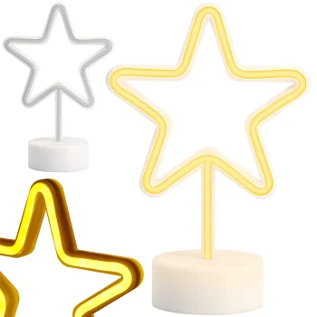 Standing LED Star 100 LED, USB/Battery, Warm Light, White