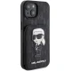 Karl Lagerfeld iPhone 15 Case Saffiano Monogram Ikonik Patch, Black
