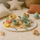 ECOTOYS Wooden Tea Set for Kids with Teapot and Cups 14 Pieces
