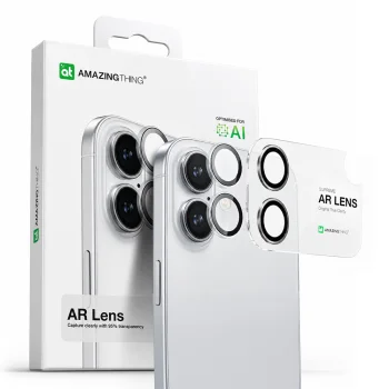 AmazingThing iPhone 17 Lens Glass with Aluminum Frame, Black