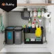 Ruhhy 2-Tier Under Sink Organizer Pull-Out, Black