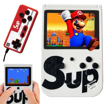 Mini Retro Portable Game Console, 400 Games, 3.0" TV, White/Red