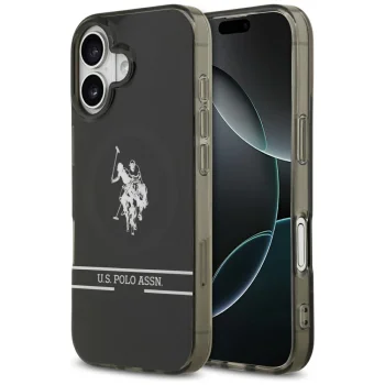 U.S. Polo Assn. DH and Bottom Stripe Logo MagSafe Case for iPhone 17, Black