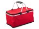 Foldable insulated picnic basket for shopping and outings, red