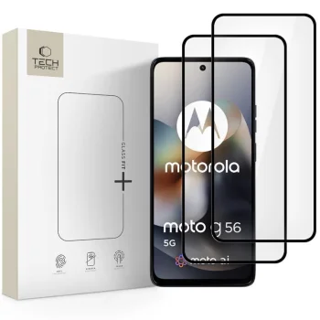 Tech-Protect Glass Fit+ Tempered Glass for Motorola Moto G56 5G 2-Pack, Black