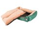 Plush pet bed with cushion, medium size, 60x50 cm, green
