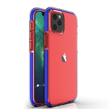 Skaidrus TPU dėklas Spring Case telefonui iPhone 13 mini, tamsiai mėlynas