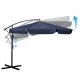 Plonos 488102 Folding Garden Parasol 350 cm with Cover, Navy Blue