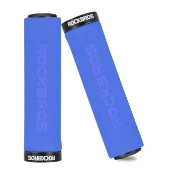 Rockbros BT1001BLBK Sponge Bicycle Handlebar Grips, Blue/Black