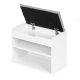 Shoe Storage Bench with Lift-Up Seat and 2 Shelves, White, ModernHome