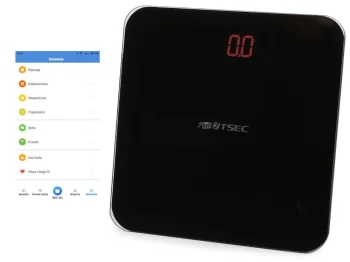 Electronic Bathroom Scale, Glass, LCD, 180kg, Black
