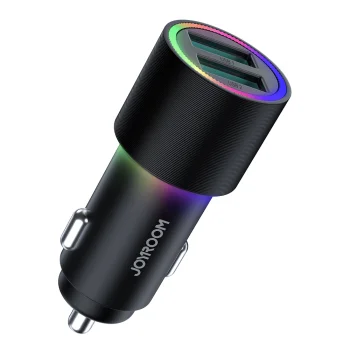 Joyroom JR-CL10 Car Charger 2x USB, 24W, Black