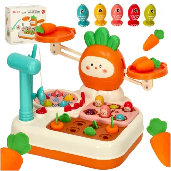 Bibi-inn 4-in-1 Educational Balance Scale Toy with Fishing Game, Orange