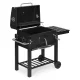 Mebelki24 GW-01 Charcoal Grill with Lid and Thermometer, Anthracite