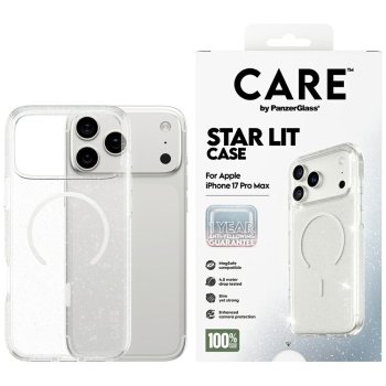 CARE by PanzerGlass Flagship Urban Explorer Case w. White MagSafe iPhone 17 Pro Max - Clear Glitter