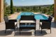 4-Seater Rattan Effect Garden Furniture Set MultiGarden, Black