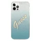 Guess iPhone 12 Pro Max Case Glitter Gradient Script, Blue