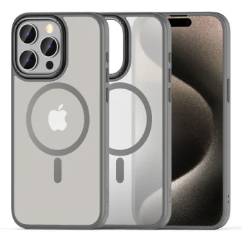 Apple iPhone 15 Pro Max 6.7'' Tech-Protect MagMat 2 MagSafe Case Cover, Titanium Matte