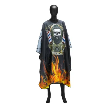 Activeshop J-455 Barber Cape with Rubber Collar Black