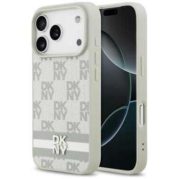 DKNY Checkered with Printed Stripes iPhone 17 Pro Case - Beige