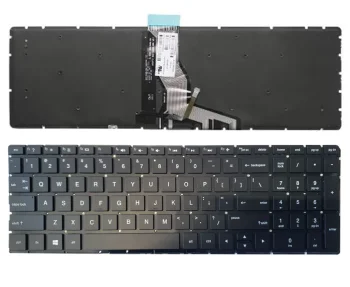 HP 250 G6, 255 G6, 15-BS Keyboard with Backlight (US), Black