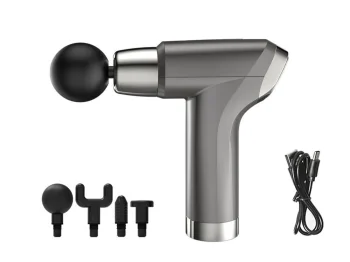 Massage Gun for Body and Back, 4 Attachments, Grey