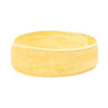 Yellow Terry Cloth Cosmetic Headband with Velcro
