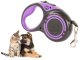 Retractable Dog Leash with Lock 5m Tape for Dogs up to 15kg, Purple