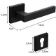 Ruhhy 00021937 Internal Door Handle Set with Escutcheon, Matte Black