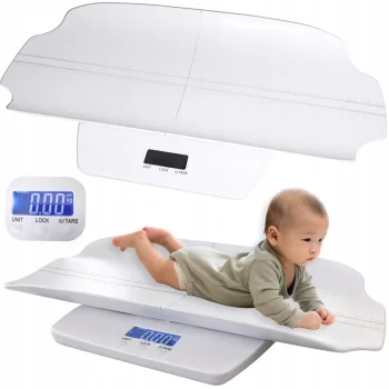 Electronic Baby and Child Scale up to 100 kg with 60 cm Measuring Tape and LCD, White