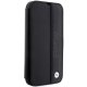 Apple iPhone 14 Pro Max 6.7\'\' BMW Leather Textured & Stripe Book Case Cover (BMBKP14X22RDPK), Black