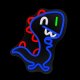 Неоновый светильник Динозавр Jurassic Baby Dino FLNJ01, синий