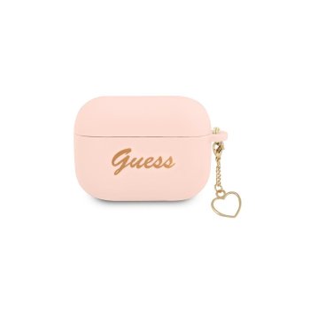 Guess GUAPLSCHSP AirPods Pro cover pink/pink Silicone Charm Heart Collection