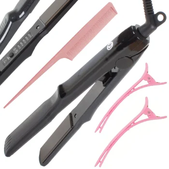 Ceramic Hair Straightener, 60W, 5 Temperature Settings, Black