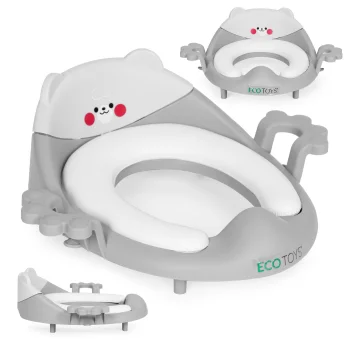Ecotoys Children's Toilet Training Seat with Handles, Grey