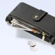 Dux Ducis Lawa Leather Case for Samsung Galaxy S25 with Detachable Wallet, Black