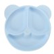 Silicone Baby Feeding Set with Bear Plate and Bib, 4-Piece, Blue