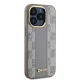 Dkny iPhone 15 Pro Case Leather Checkered Mono Pattern MagSafe, Beige