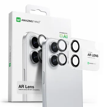Amazingthing iPhone 17 Camera Lens Glass with Black Aluminum Frame