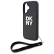 DKNY iPhone 16 Case Wrist Strap Stock Logo, Black