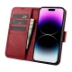 Icarer iPhone 14 Pro Max Leather Wallet Case 2in1 Anti-RFID, Red