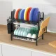 Large 2-Tier Dish Drying Rack, Black
