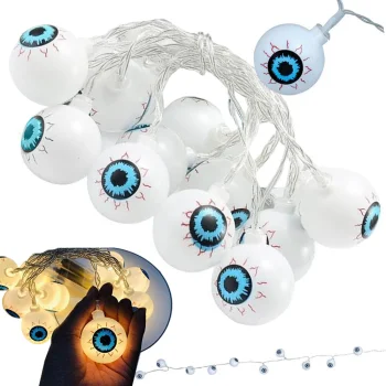 Halloween LED Garland Eyes, 10 LED, 200 cm, White